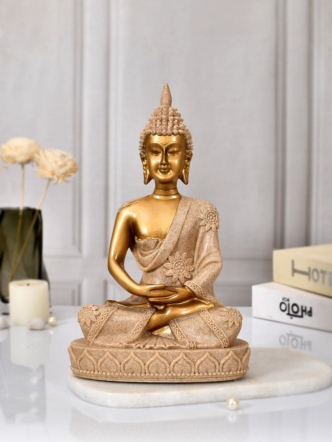 TAYHAA Beige Eternal Wisdom Tranquility Buddha Idol Showpiece-image-47