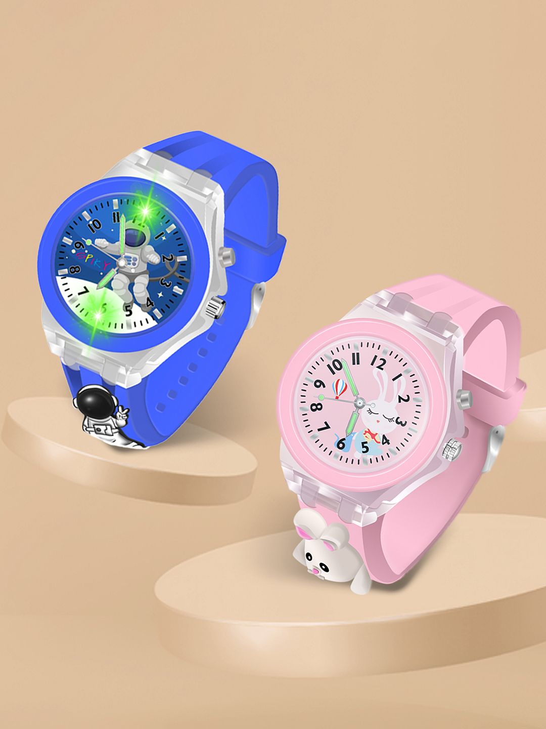 Spiky Kids Set Of 2 Printed Dial Analogue Multi Function Watch Combo_Astro_Rab-picture-51