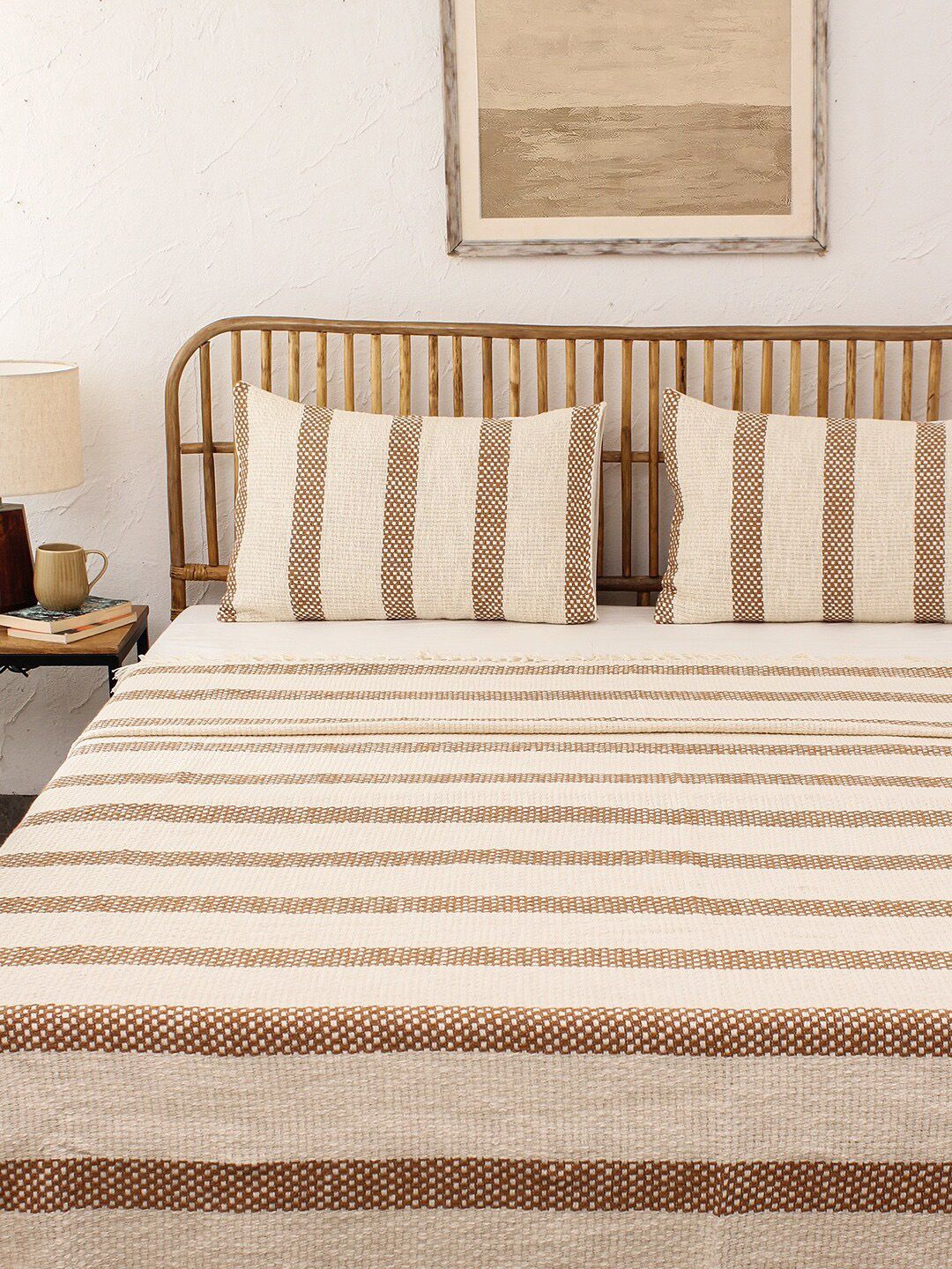 House This Brown & Cream 120 TC Double Bed Covers-picture-35