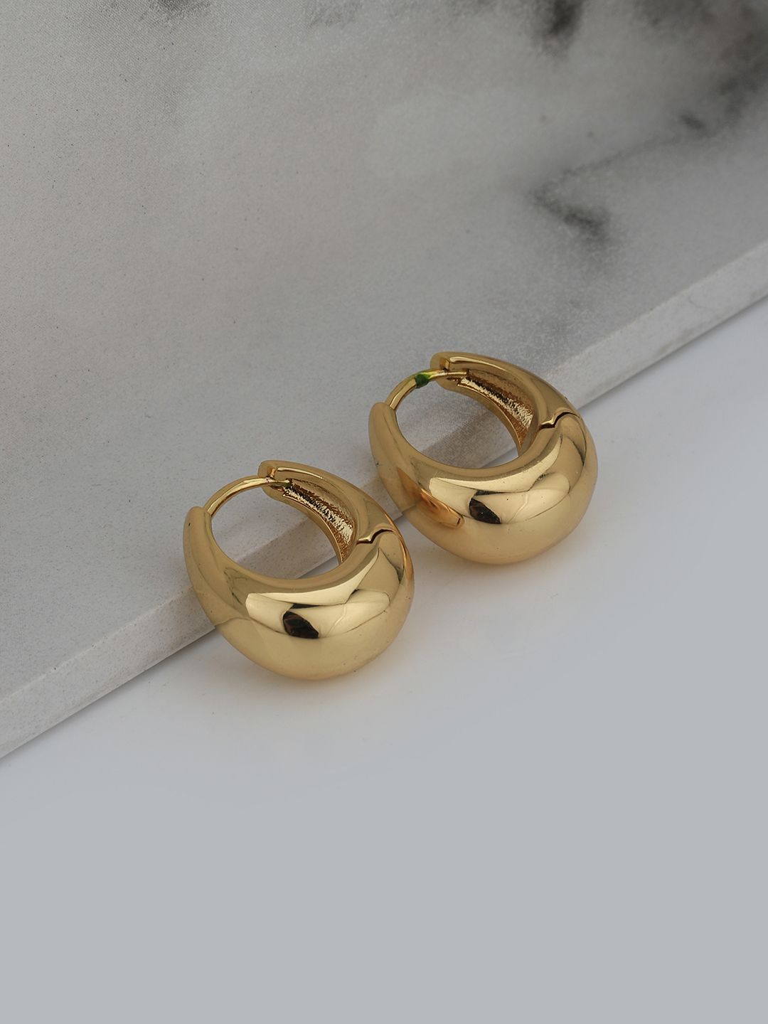 Carlton London Women Gold-Plated Hoop Earrings