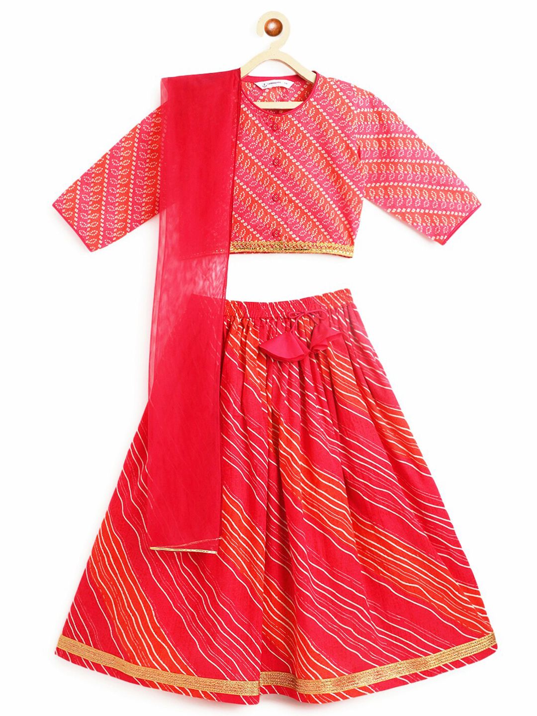 Campana Girls Ethnic Motifs Printed Ready to Wear Lehenga & Blouse With Dupatta-picture-0