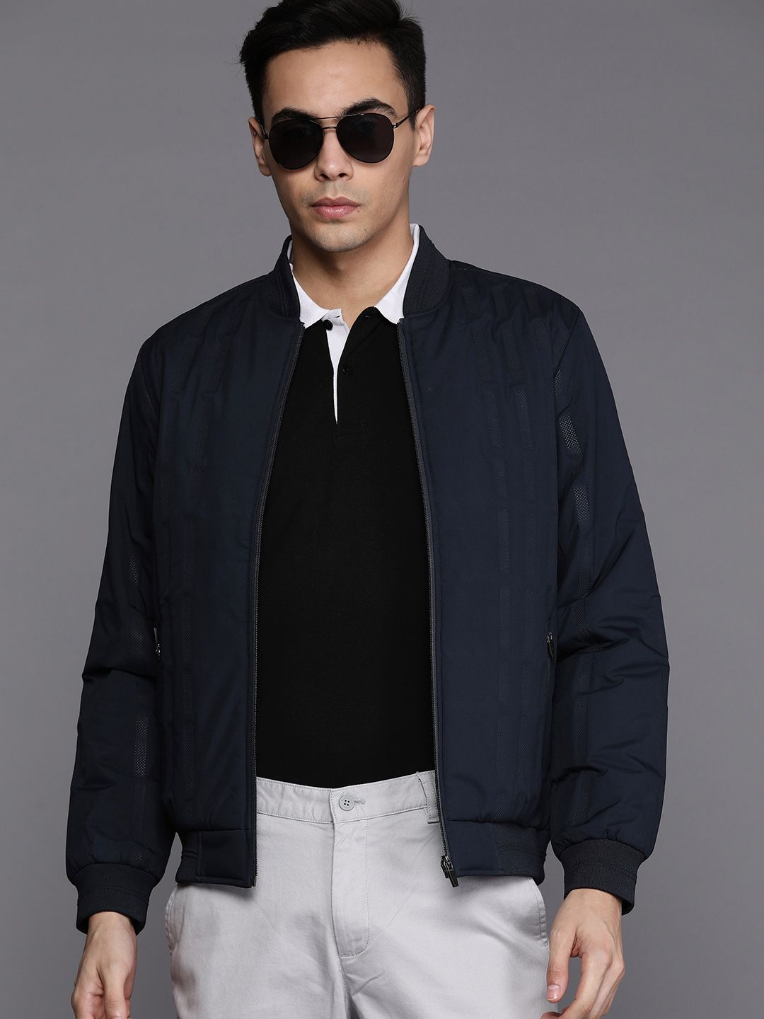 Louis Philippe Sport Men Super Slim Fit Bomber Jacket-picture-46