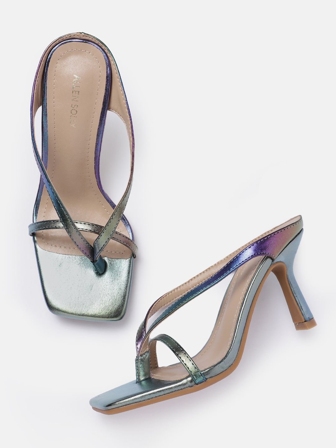 Allen Solly Colourblocked Open-Toe Slim Heels-picture-35