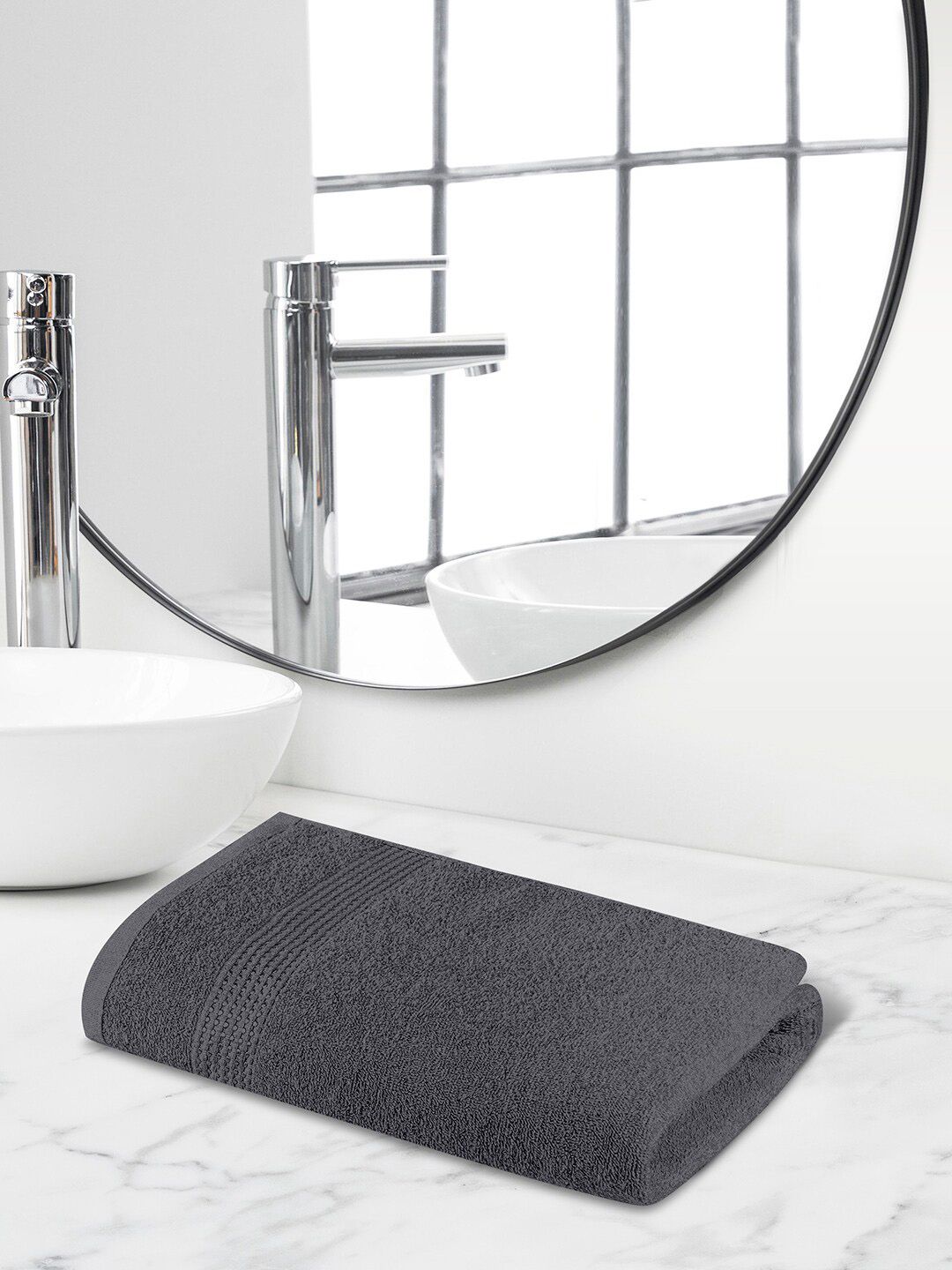 Himeya Terry Cotton Charcoal Anti Bacterial 320 GSM Reversible Bath Towel-image-8
