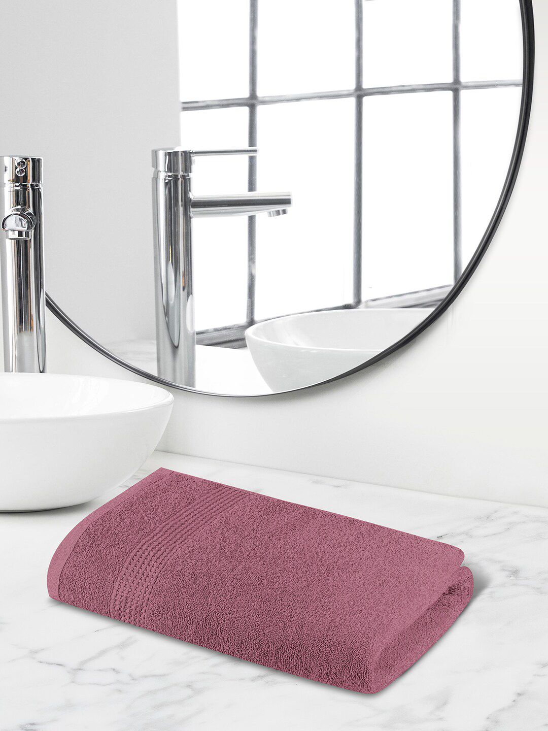 Himeya Red Anti Bacterial 320 GSM Reversible Bath Towel-image-36