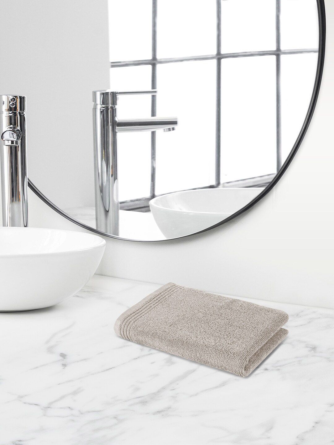 Himeya Beige-Colored Terry Cotton 600 GSM Hand Towel-image-44
