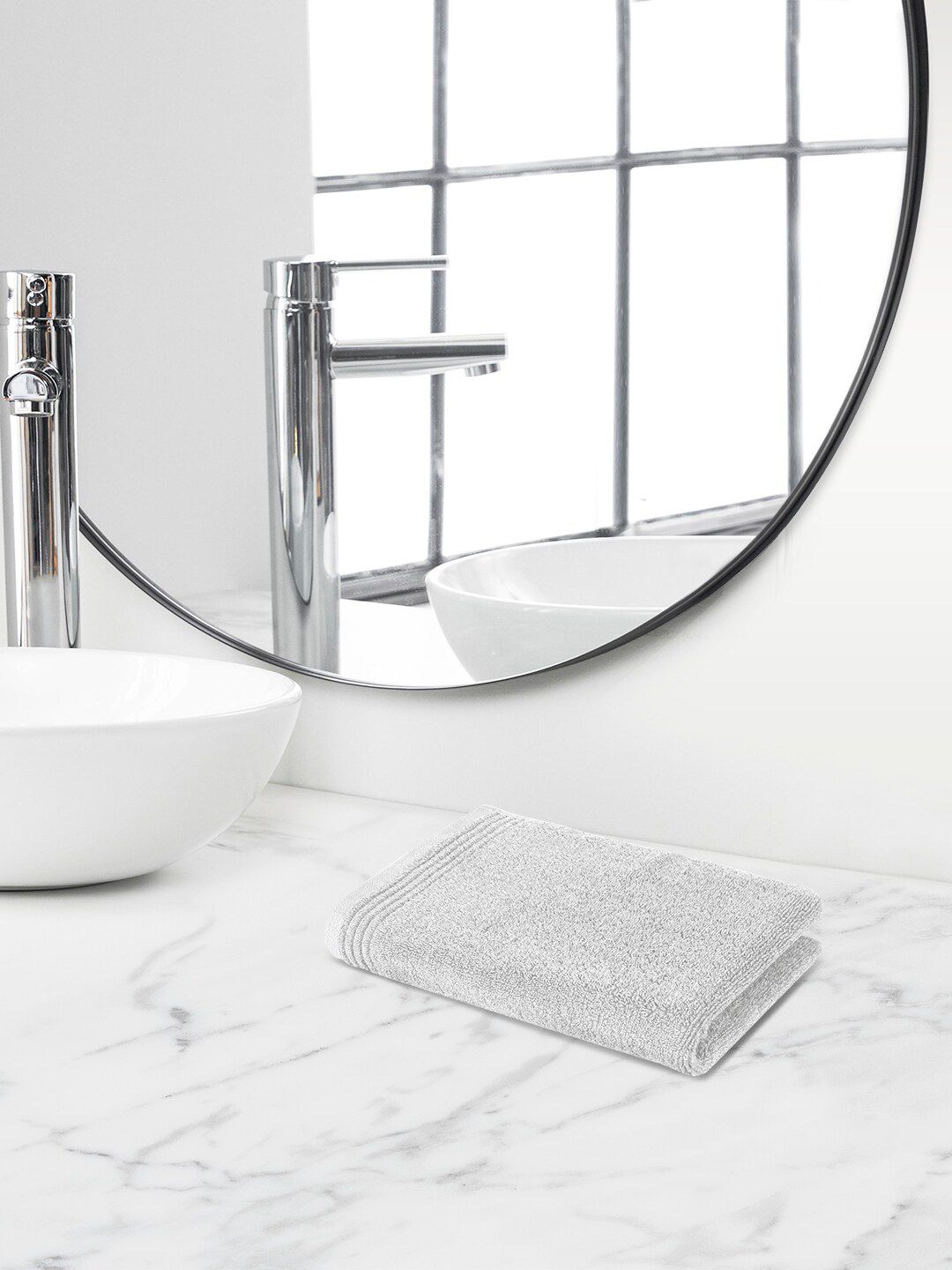 Himeya Bright White-Colored 600 GSM Cotton Hand Towel-image-21