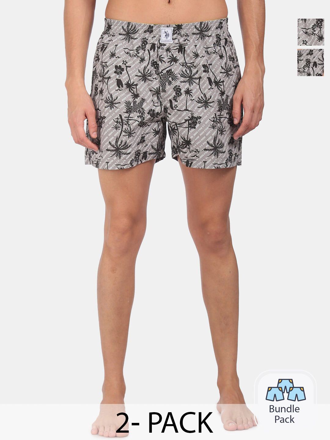 U.S. Polo Assn. Men Pack Of 2 Floral Printed Mid Rise Pure Cotton Boxers-15246452-picture-32