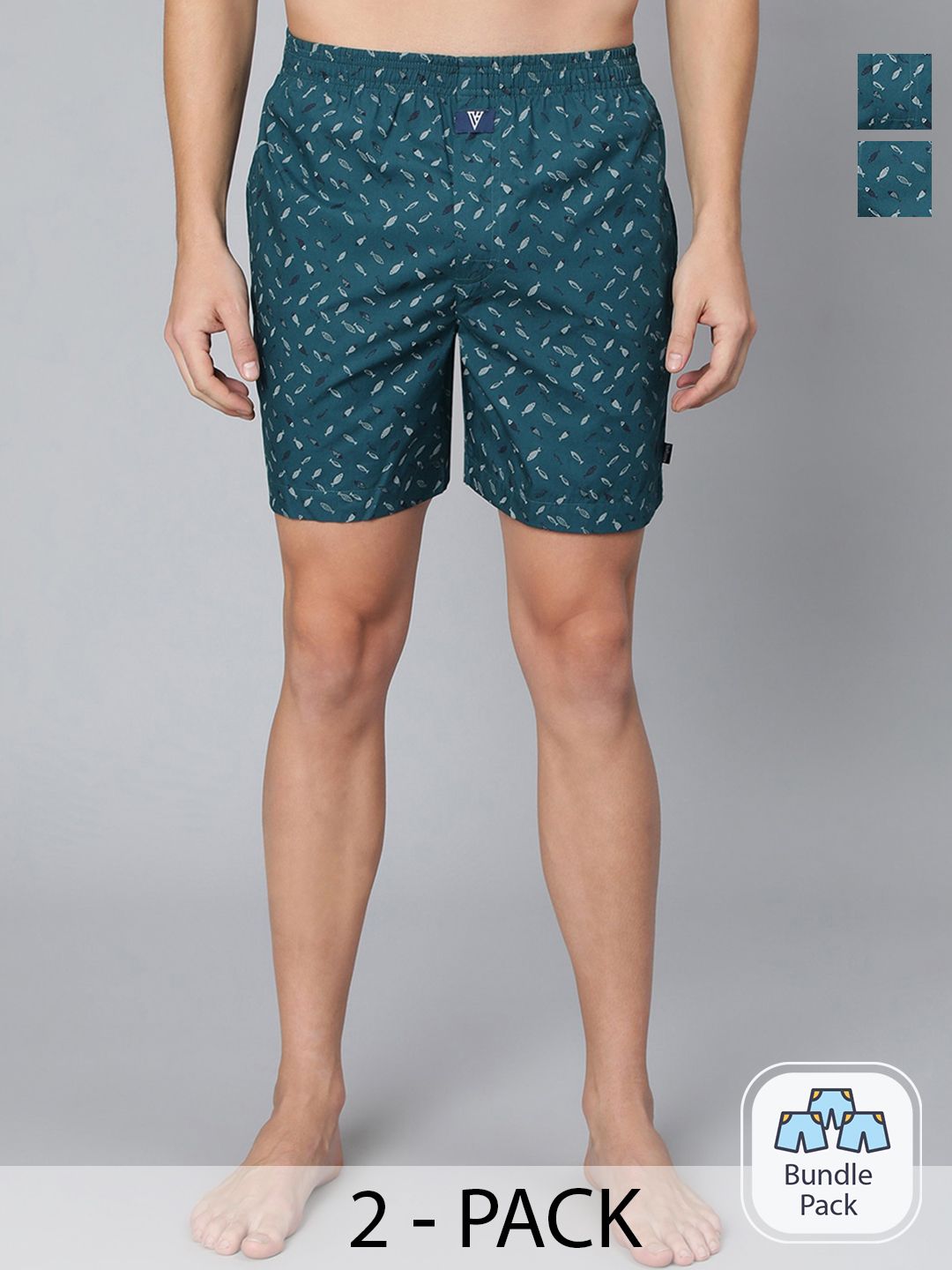 Van Heusen Men Pack Of 2 Conversational Printed Pure Cotton Boxers 15672376-2-picture-38