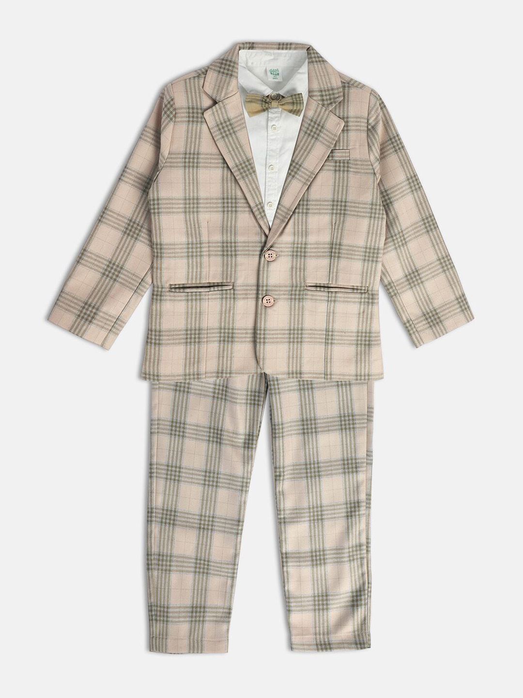 MINI KLUB Boys Checked Shirt With Trousers And Blazer-picture-17