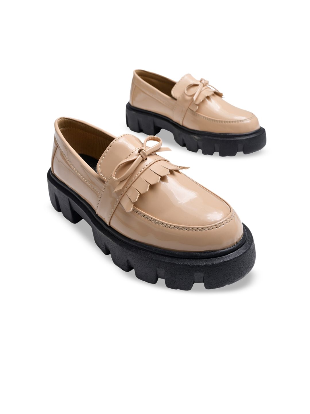 Shoetopia Girls Bow Detail Heeled Lightweight Loafers-picture-45