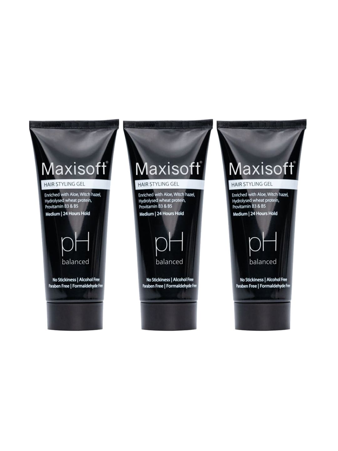 Maxisoft Set of 3 pH Balanced Hair Styling Gel with Aloe Vera & Witch Hazel - 100 ml each-image-48