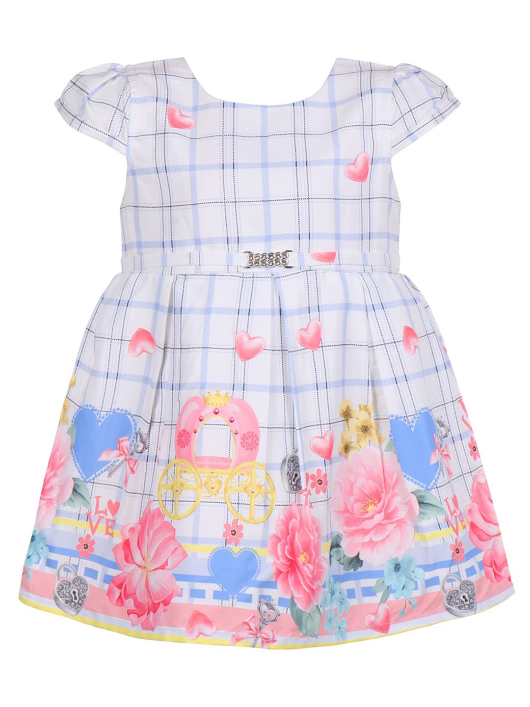 Wish Karo Girls Floral Print Satin Fit & Flare Dress-picture-37