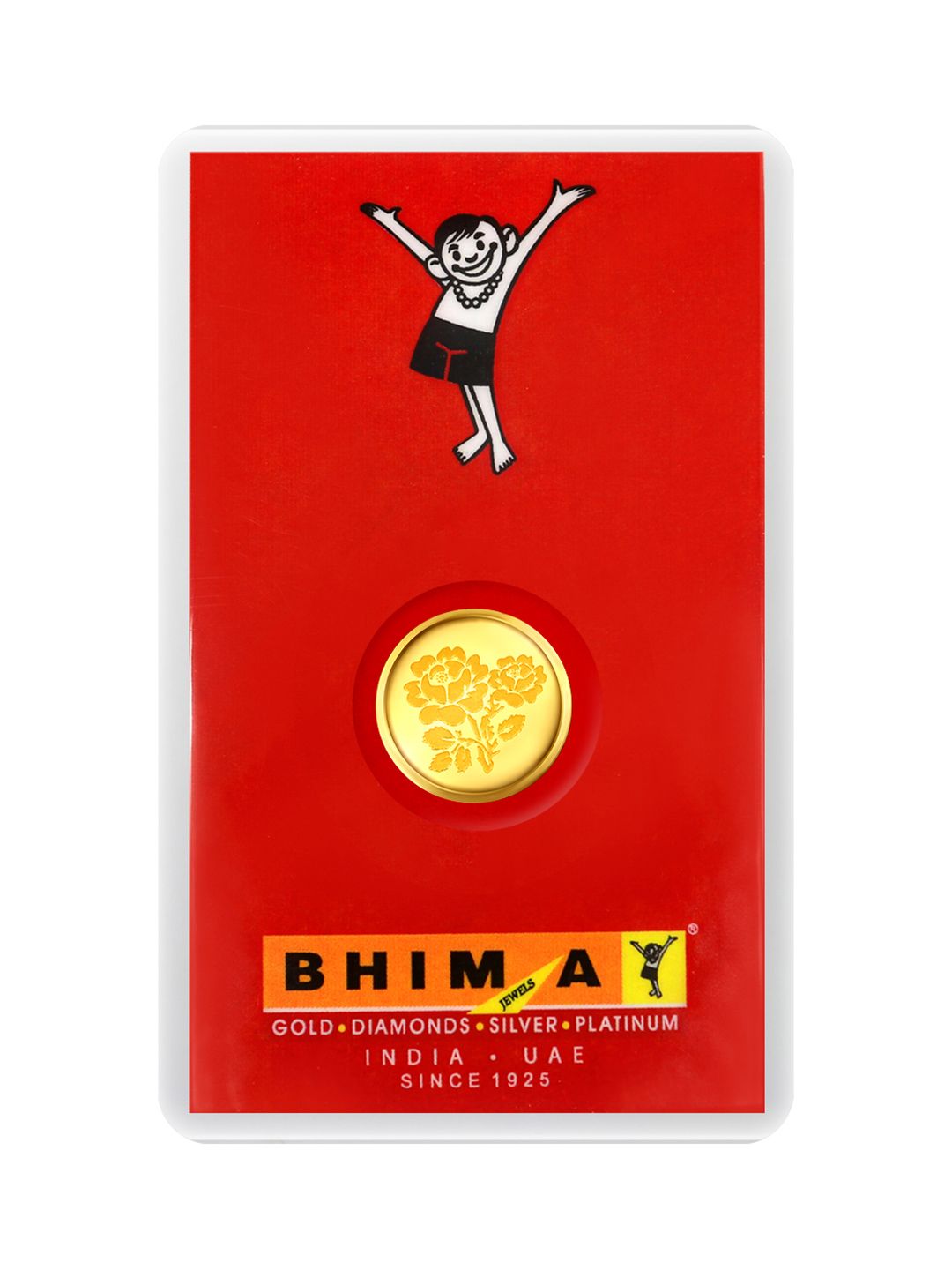 BHIMA Plain Flower 24KT Gold Coin -1gm