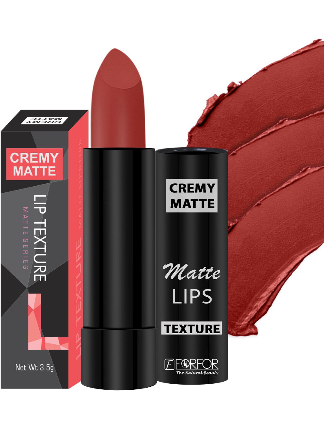 FORFOR Creamy Matte Long Lasting Lipstick with Jojoba Oil & Vitamin E - Red Bloom 55-picture-12