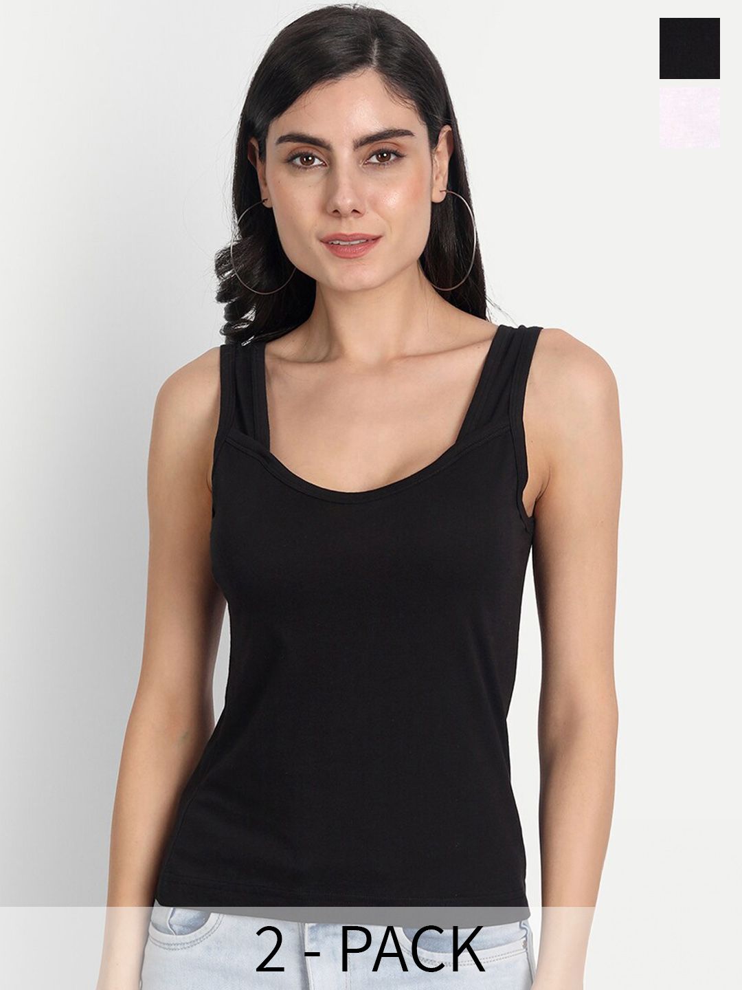 Aimly Pack Of 2 Sleeveless Cotton Camisoles
