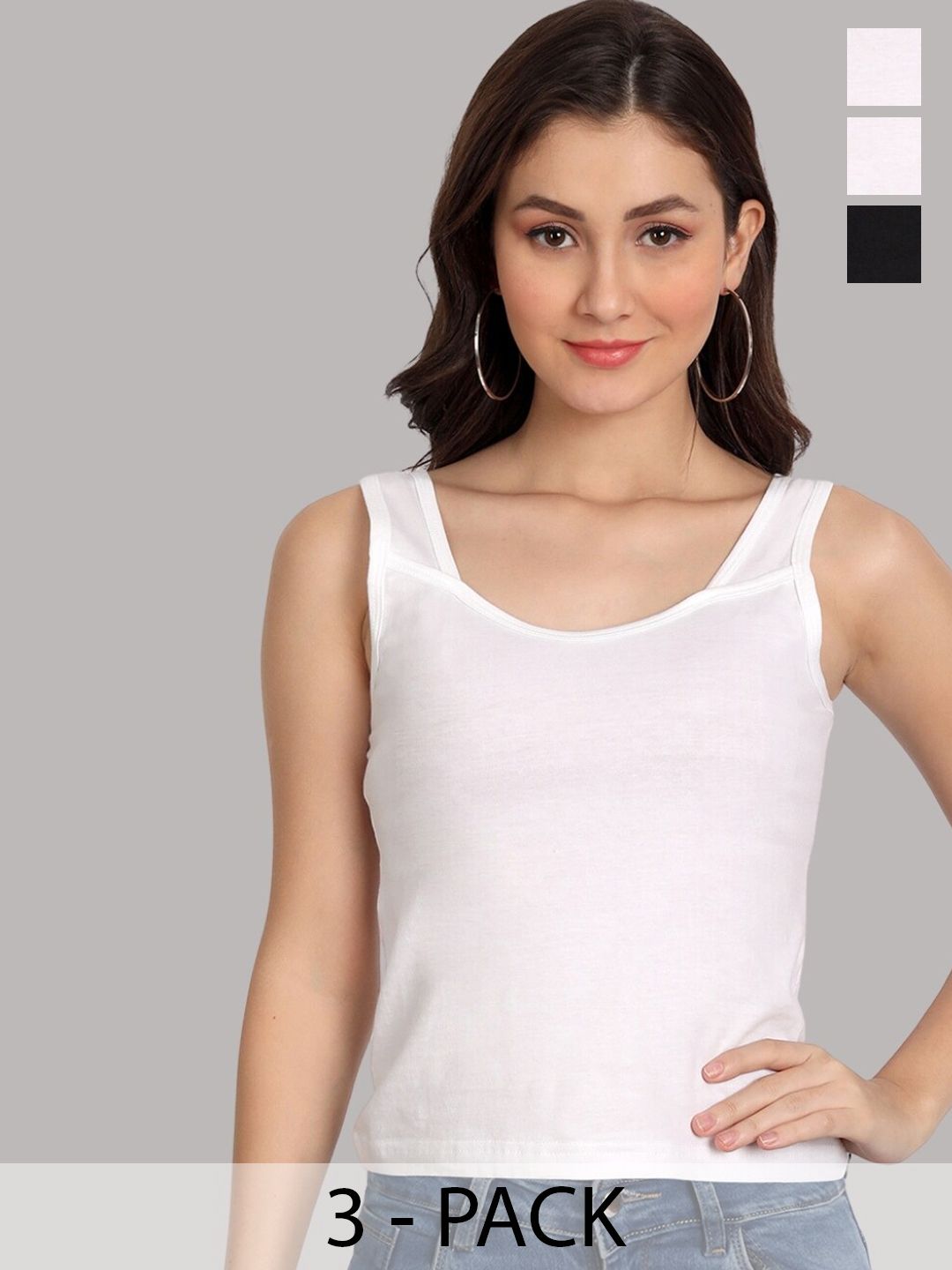 Aimly Pack of 3 Sleeveless Cotton Camisole-image-45