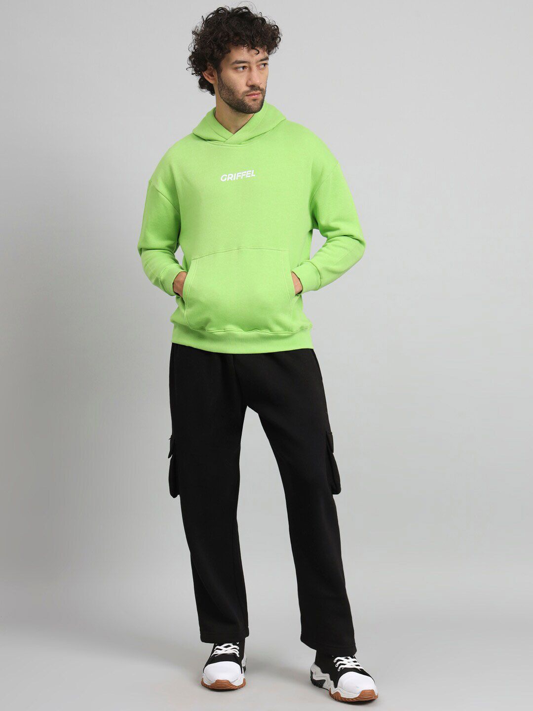 GRIFFEL Printed Hooded Neck Cotton Fleece Sweatshirt With Pants-picture-26