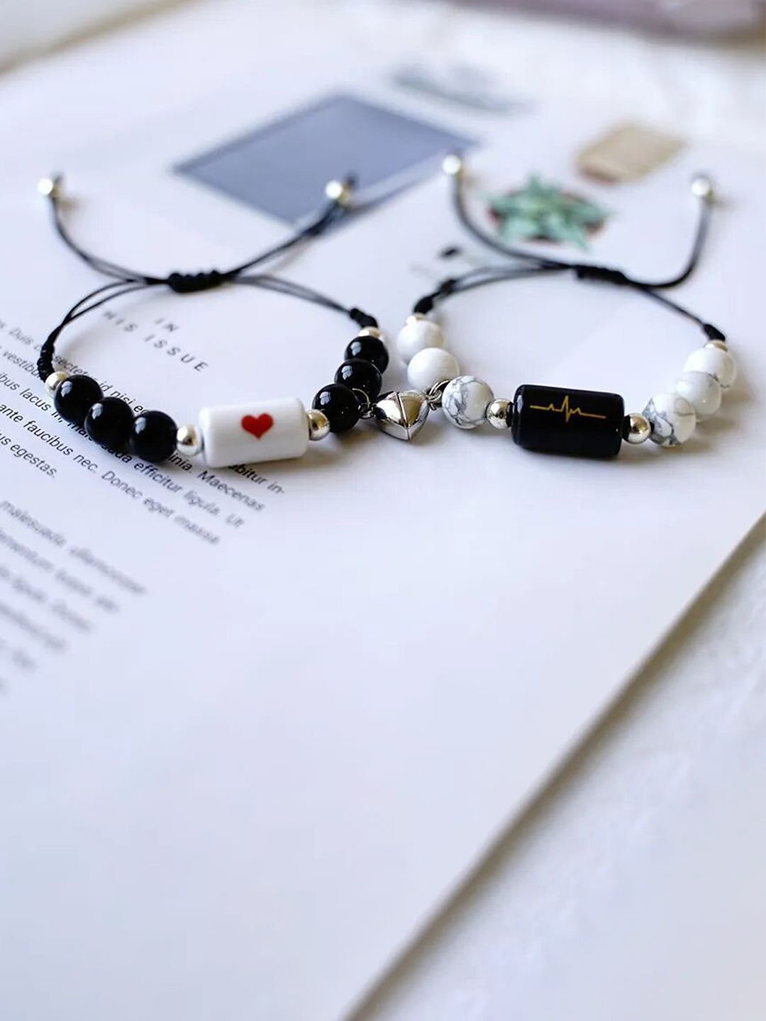 Fashion Frill Unisex Set Of 2 Gold-Plated Beaded Charm Bracelet-picture-23