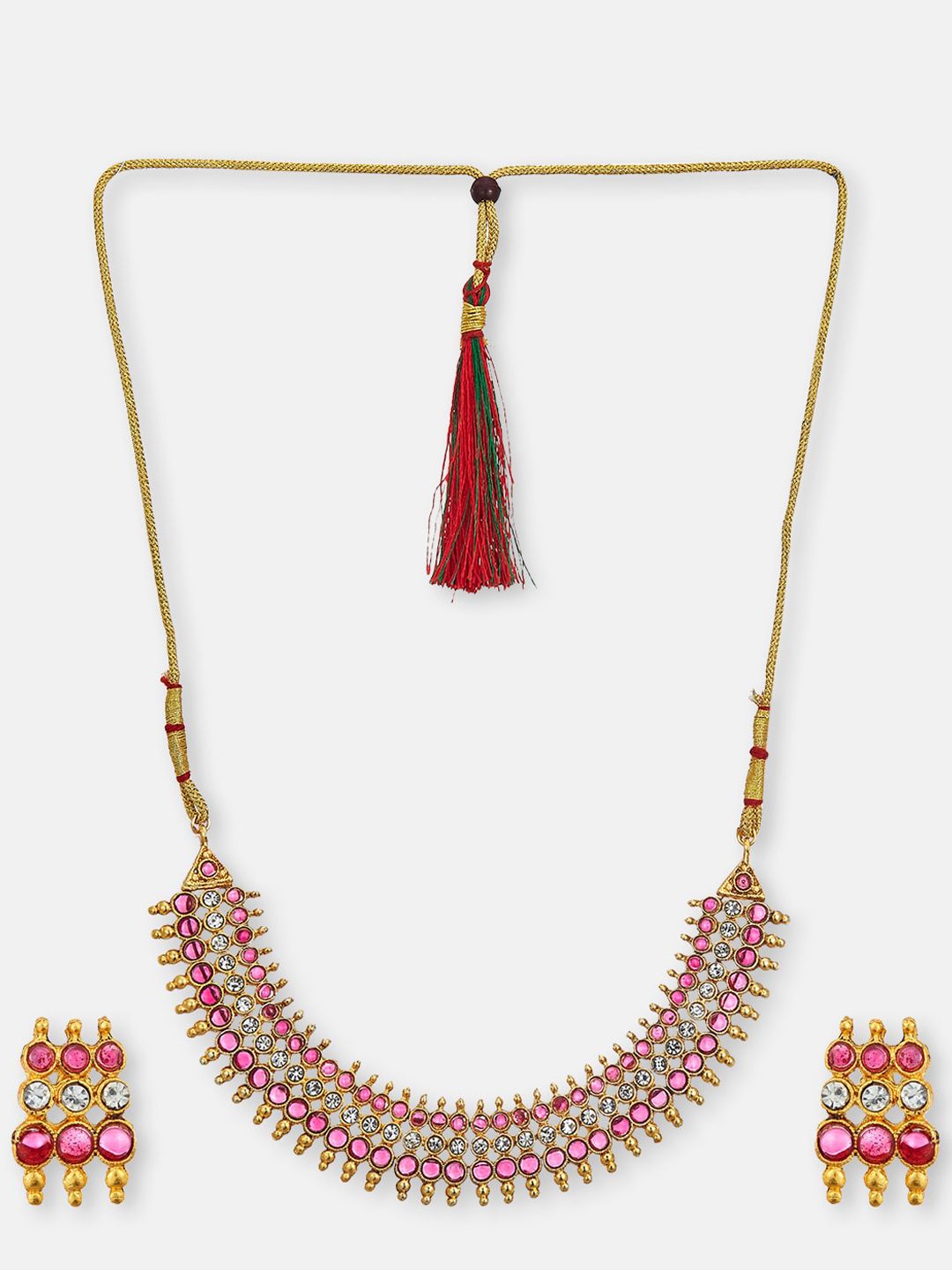 ATIBELLE Gold-Plated Stone-Studded Jewellery Set