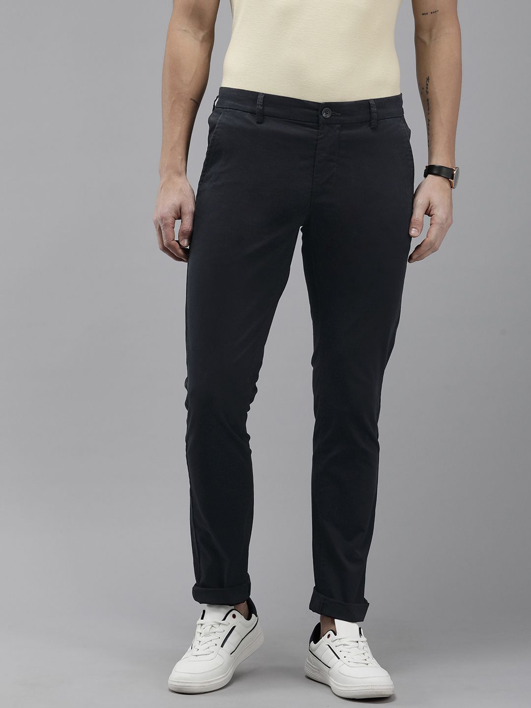 Arrow Sport Men Bronson Slim Fit Low-Rise Trousers-picture-25