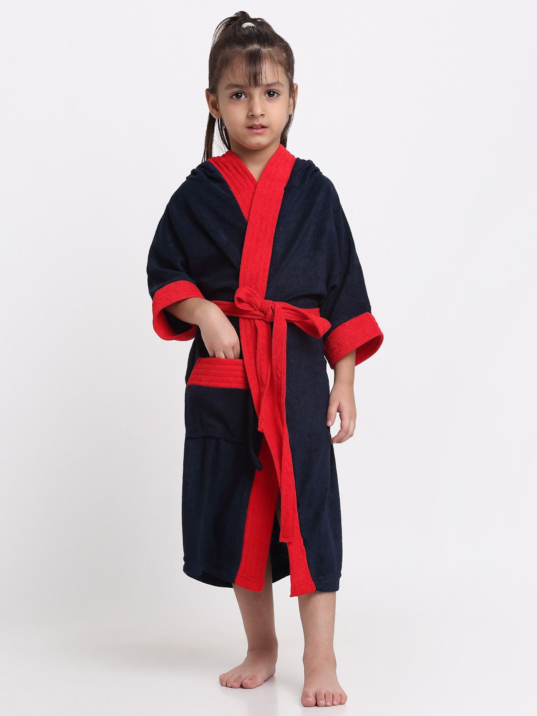 Creeva Solid Hooded Bath Robe-picture-18