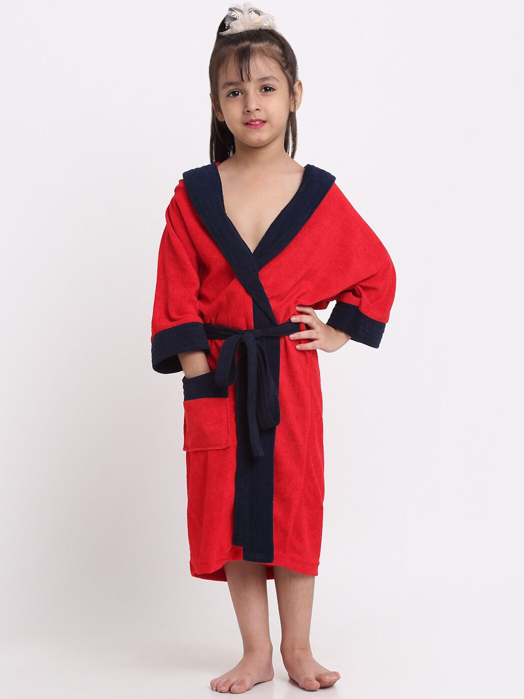 Creeva Solid Hooded Bath Robe-picture-30