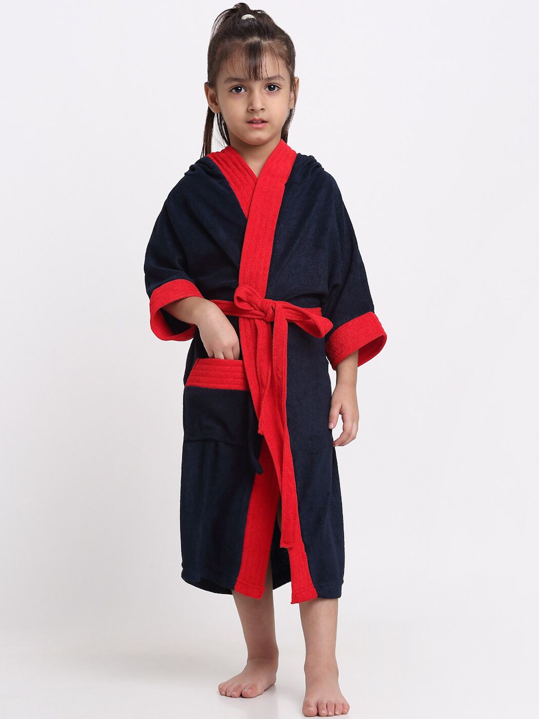 Creeva Solid Hooded Bath Robe-picture-10