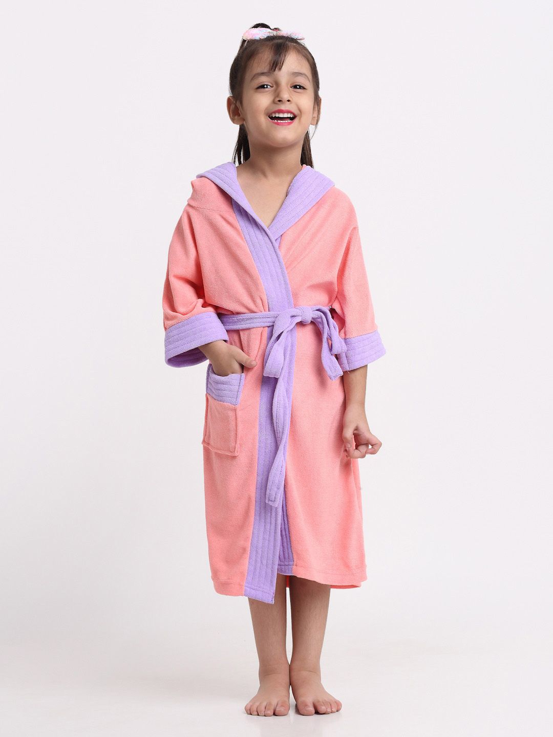 Creeva Solid Hooded Bath Robe-picture-41