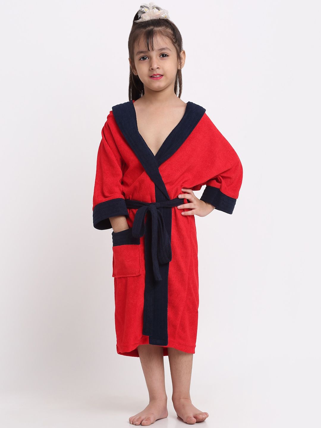 Creeva Solid Hooded Bath Robe-picture-10