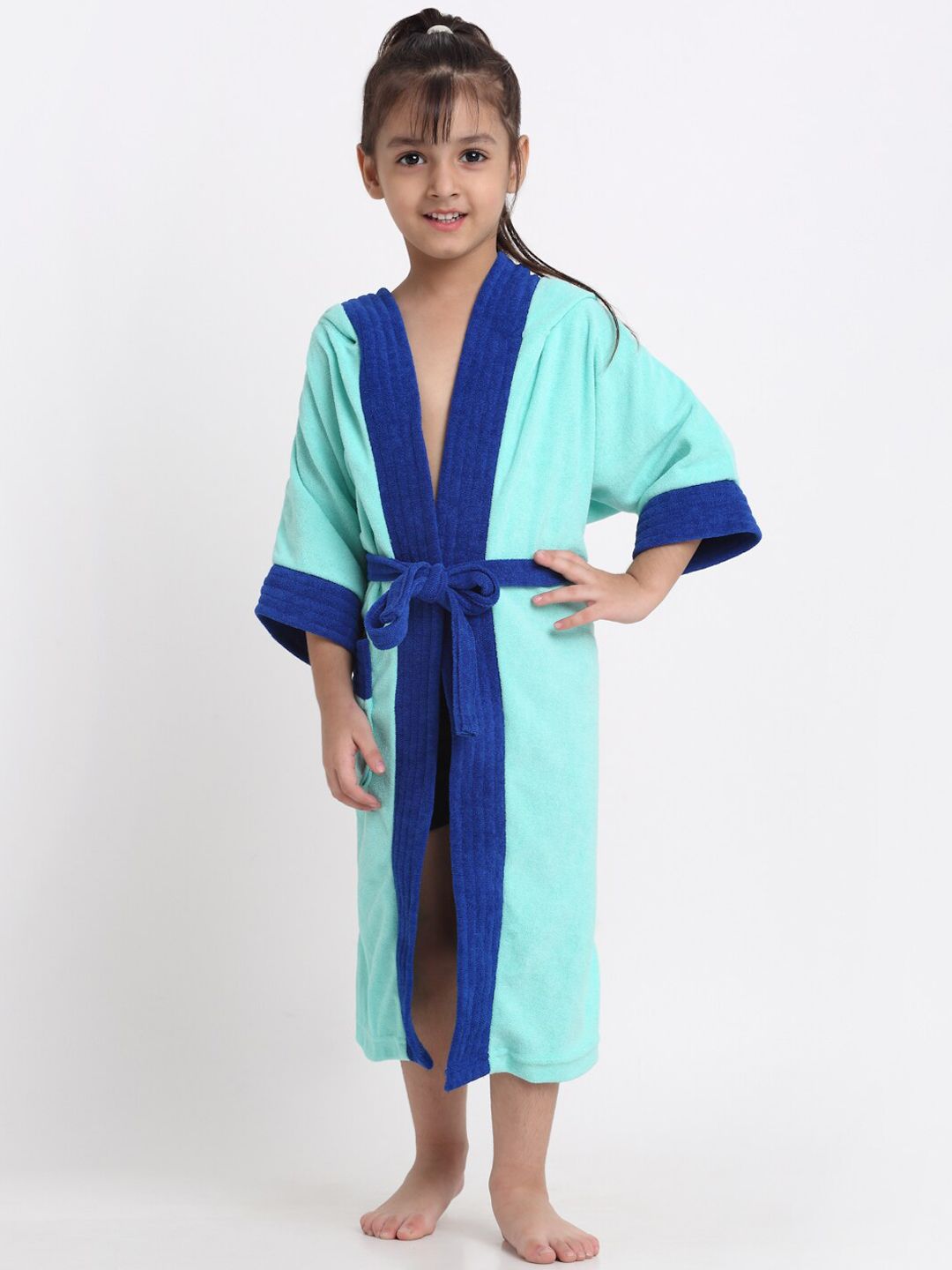 Creeva Solid Hooded Bath Robe-picture-17
