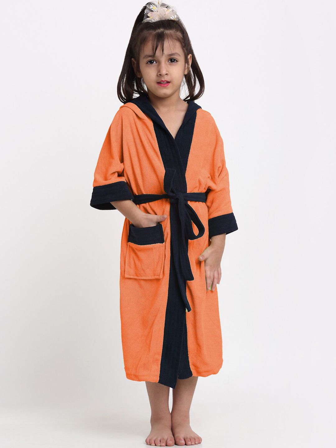Creeva Solid Hooded Bath Robe-picture-27