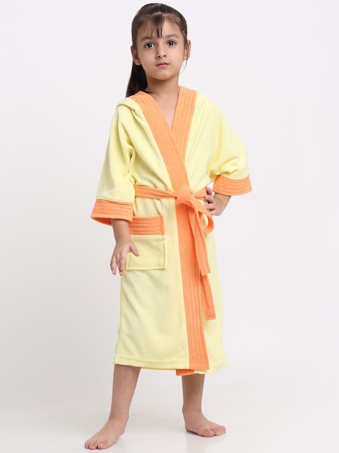 Creeva Kids Solid Hooded Bath Robe-image-35