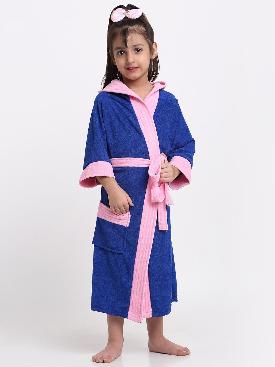 Creeva Solid Hooded Bath Robe-picture-25