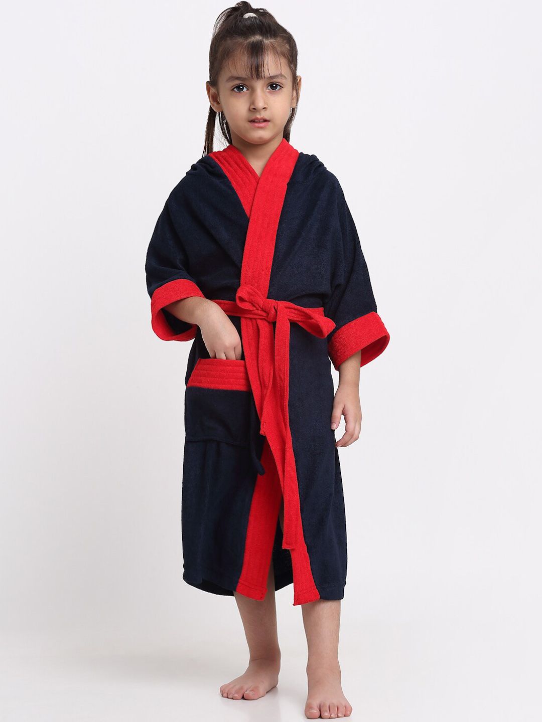 Creeva Solid Hooded Bath Robe-picture-46