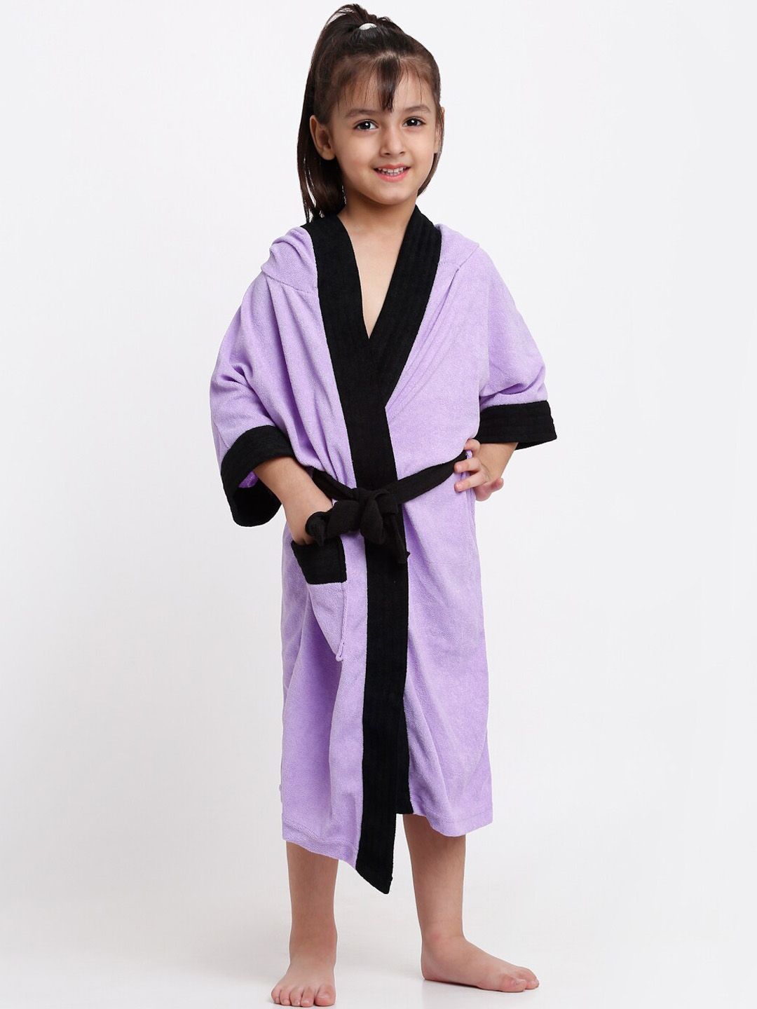 Creeva Solid Hooded Bath Robe-picture-13