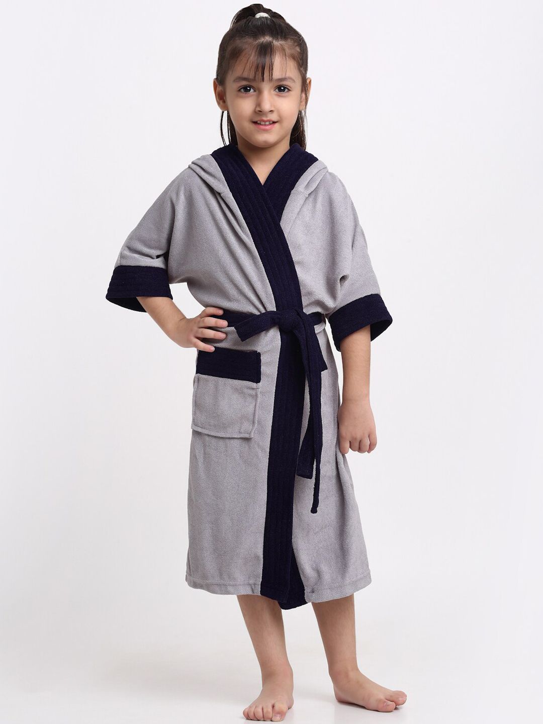 Creeva Solid Hooded Bath Robe-picture-45