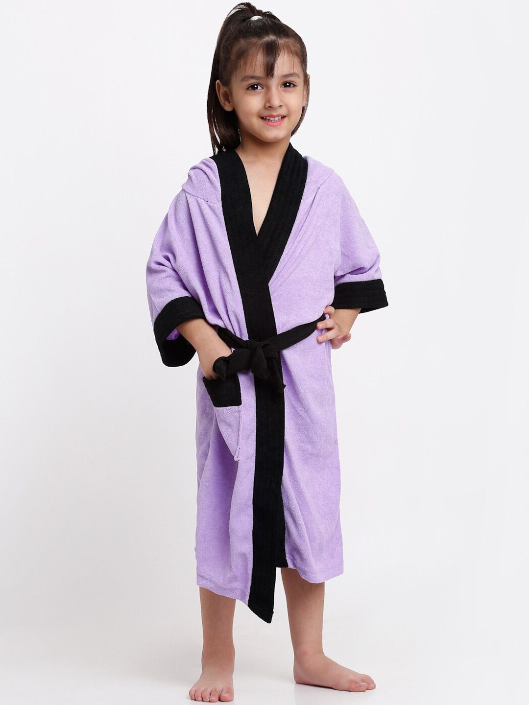 Creeva Solid Hooded Bath Robe-picture-26