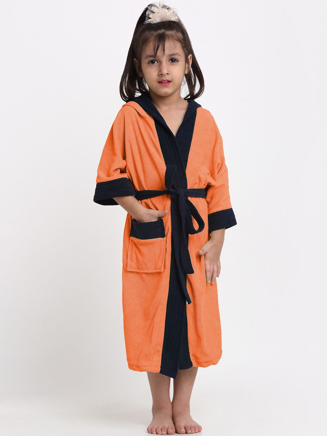 Creeva Solid Hooded Bath Robe-picture-41