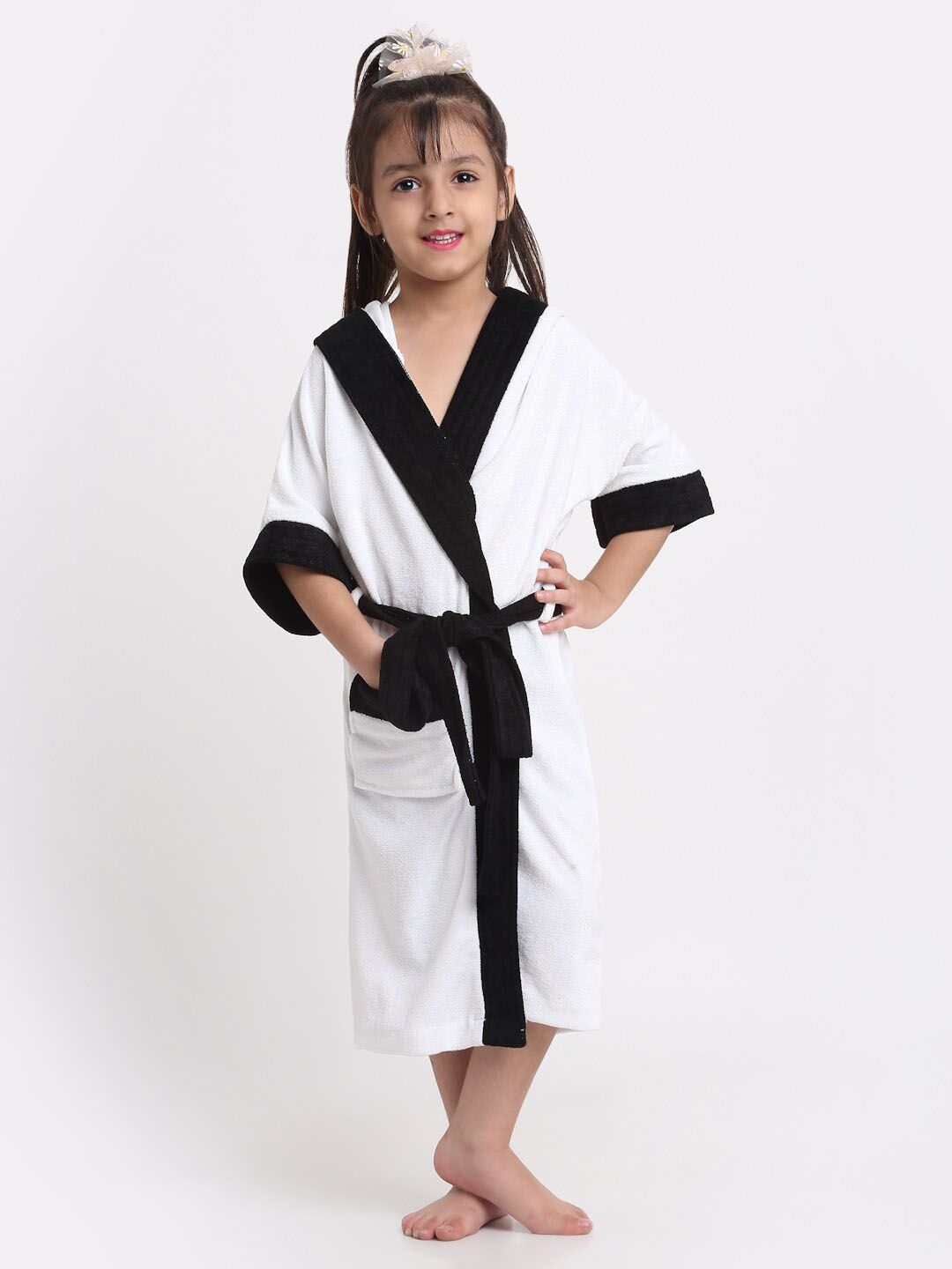 Creeva Solid Hooded Bath Robe-picture-28