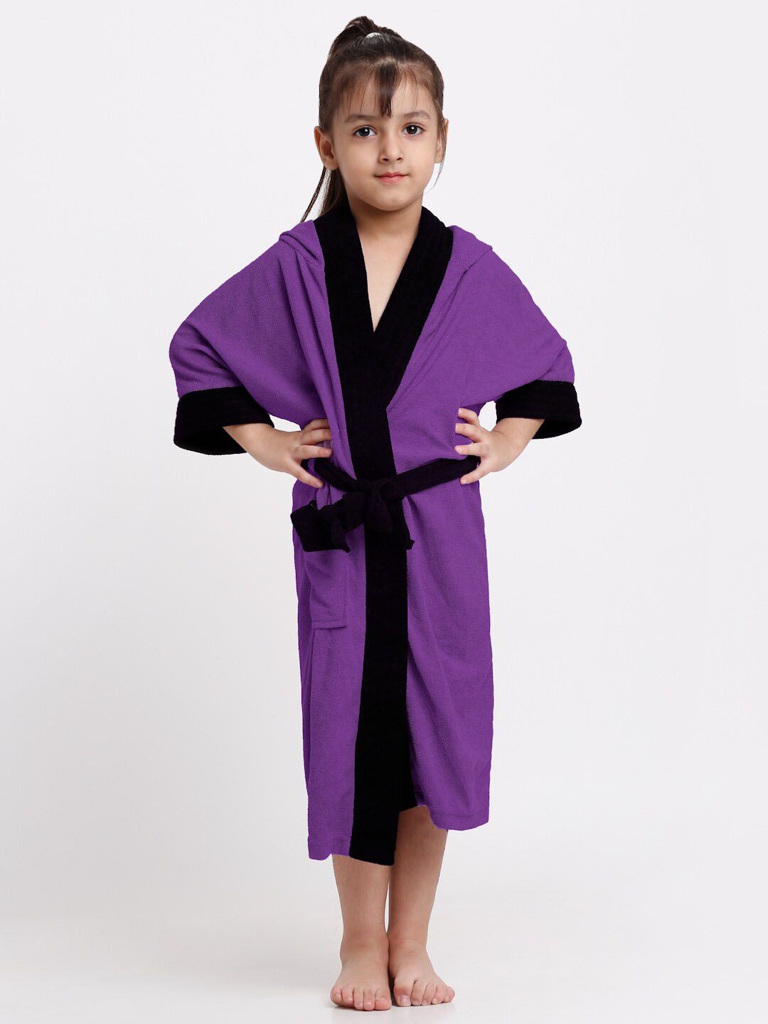 Creeva Solid Hooded Bath Robe-picture-37