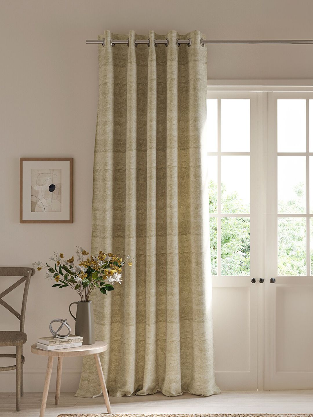 DDecor Tan Abstract Room Darkening Door Curtain-image-12
