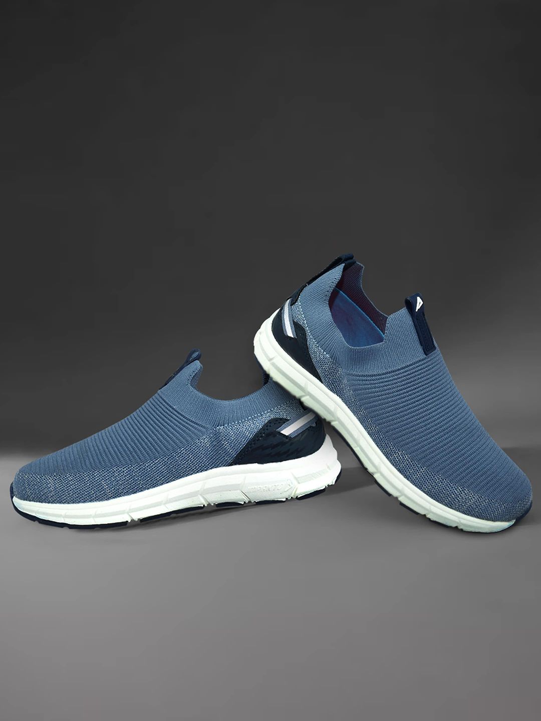 IMPAKTO Men Blue Textured Slip-On Sneakers-picture-20