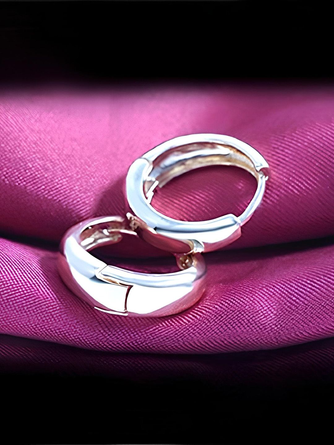 KARISHMA KREATIONS Men Silver Plated Stainless Steel Hoop Earrings-picture-58