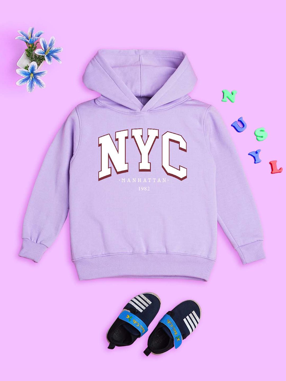 NUSYL Kids Typography Printed Hooded Sweatshirt-picture-22