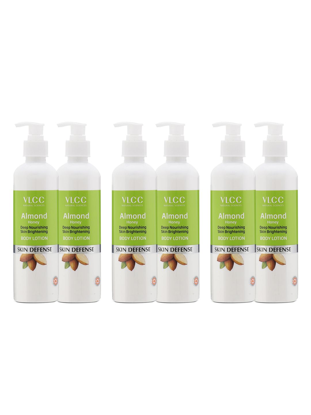 VLCC Skin Defense Set Of 6 Almond Honey Nourishing & Brightening Body Lotion - 350ml Each-image-49