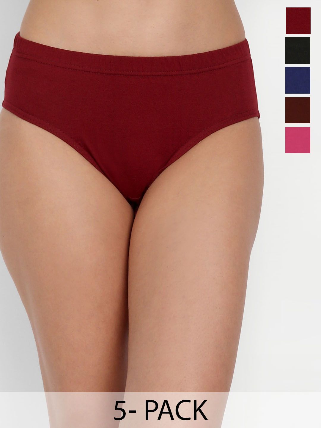 T.T. Women Pack Of 5 Pure Cotton Pearl Assorted Anti Microbial Basic Briefs-picture-35