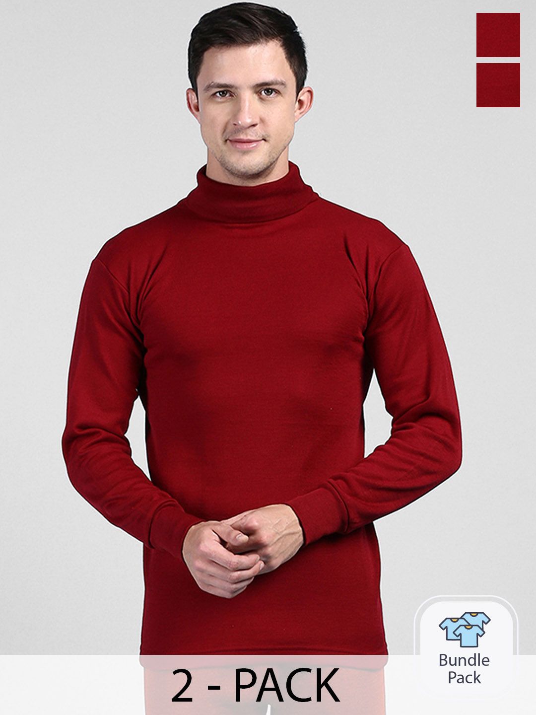 Lux Cottswool Pack Of 2 High Neck Thermal Tops-picture-48