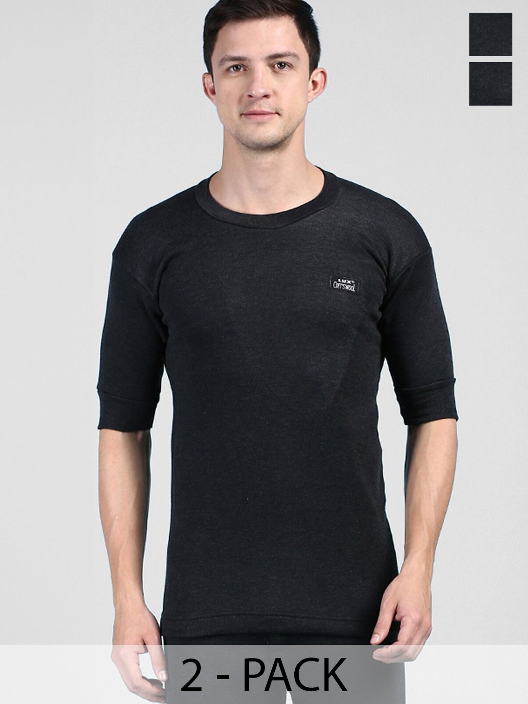 Lux Cottswool Pack Of 2 Round Neck Thermal Tops-picture-15