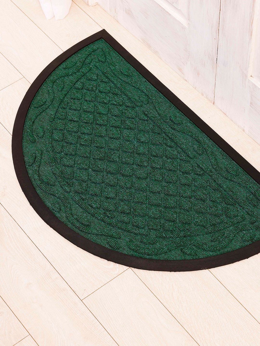 Ariana Green & Black Self Design Anti-Skid Doormat-image-16